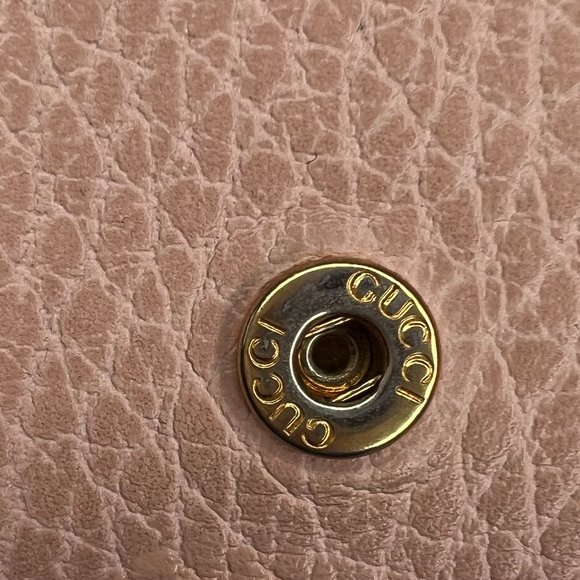 Gucci Marmont Card Case Pebbled Leather Wallet - Picture 12 of 14